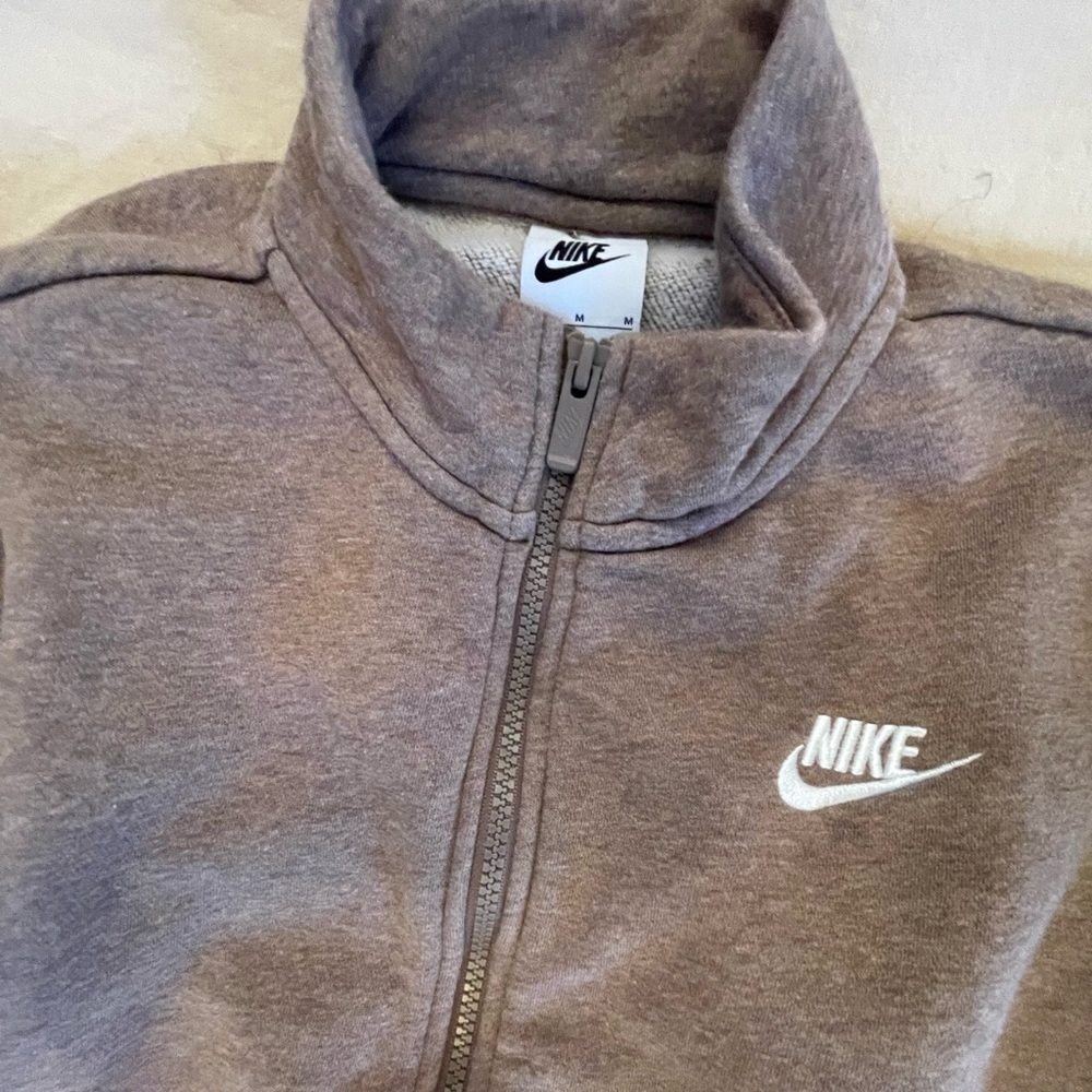 NWOT Nike Wide Leg Crop Sweat Set Size M Taupe - Picture 7 of 7